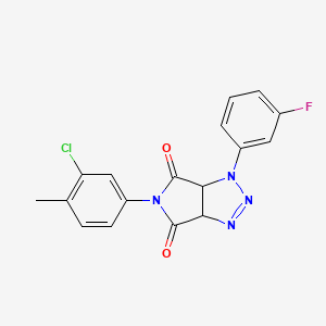 molecular formula C17H12ClFN4O2 B6583760 5-(3-chloro-4-methylphenyl)-1-(3-fluorophenyl)-1H,3aH,4H,5H,6H,6aH-pyrrolo[3,4-d][1,2,3]triazole-4,6-dione CAS No. 1216720-73-8