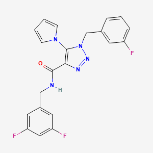 molecular formula C21H16F3N5O B6583774 N-[(3,5-difluorophenyl)methyl]-1-[(3-fluorophenyl)methyl]-5-(1H-pyrrol-1-yl)-1H-1,2,3-triazole-4-carboxamide CAS No. 1251706-01-0