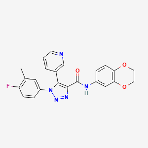 molecular formula C23H18FN5O3 B6583837 N-(2,3-dihydro-1,4-benzodioxin-6-yl)-1-(4-fluoro-3-methylphenyl)-5-(pyridin-3-yl)-1H-1,2,3-triazole-4-carboxamide CAS No. 1251665-27-6