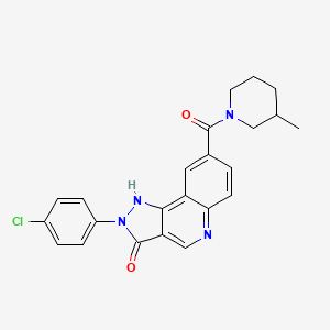 B6584085 2-(4-chlorophenyl)-8-(3-methylpiperidine-1-carbonyl)-2H,3H,5H-pyrazolo[4,3-c]quinolin-3-one CAS No. 1251678-98-4