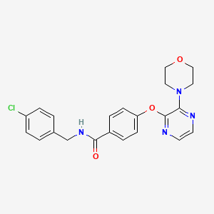 molecular formula C22H21ClN4O3 B6584142 N-(4-chlorobenzyl)-4-((3-morpholinopyrazin-2-yl)oxy)benzamide CAS No. 1251695-93-8