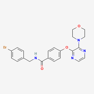 molecular formula C22H21BrN4O3 B6584143 N-[(4-bromophenyl)methyl]-4-{[3-(morpholin-4-yl)pyrazin-2-yl]oxy}benzamide CAS No. 1115876-83-9