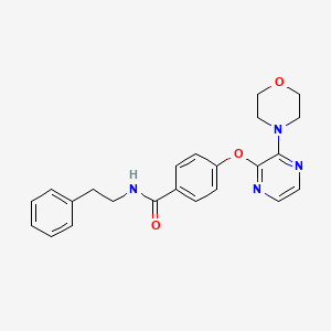 B6584158 4-{[3-(morpholin-4-yl)pyrazin-2-yl]oxy}-N-(2-phenylethyl)benzamide CAS No. 1251679-51-2