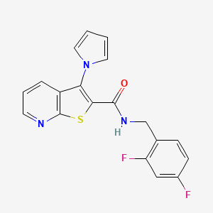molecular formula C19H13F2N3OS B6584179 N-[(2,4-difluorophenyl)methyl]-3-(1H-pyrrol-1-yl)thieno[2,3-b]pyridine-2-carboxamide CAS No. 1112385-29-1