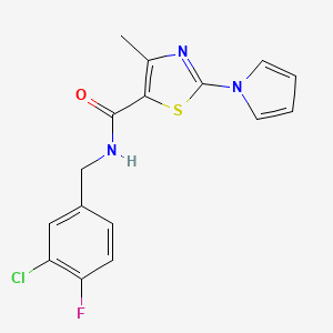 B6584220 N-[(3-chloro-4-fluorophenyl)methyl]-4-methyl-2-(1H-pyrrol-1-yl)-1,3-thiazole-5-carboxamide CAS No. 1251602-41-1