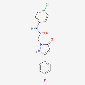 molecular formula C17H13ClFN3O2 B6584290 N-(4-chlorophenyl)-2-(3-(4-fluorophenyl)-5-oxo-2,5-dihydro-1H-pyrazol-1-yl)acetamide CAS No. 1251619-71-2