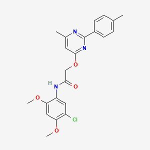 molecular formula C22H22ClN3O4 B6584308 N-(5-chloro-2,4-dimethoxyphenyl)-2-{[6-methyl-2-(4-methylphenyl)pyrimidin-4-yl]oxy}acetamide CAS No. 1251586-89-6