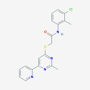 molecular formula C19H17ClN4OS B6584336 N-(3-chloro-2-methylphenyl)-2-{[2-methyl-6-(pyridin-2-yl)pyrimidin-4-yl]sulfanyl}acetamide CAS No. 1251674-71-1
