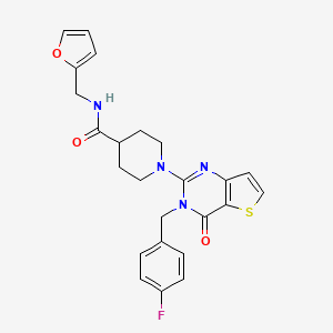 B6584363 1-{3-[(4-fluorophenyl)methyl]-4-oxo-3H,4H-thieno[3,2-d]pyrimidin-2-yl}-N-[(furan-2-yl)methyl]piperidine-4-carboxamide CAS No. 1116071-48-7