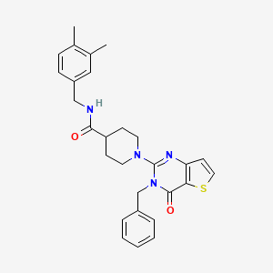 1-{3-benzyl-4-oxo-3H,4H-thieno[3,2-d]pyrimidin-2-yl}-N-[(3,4-dimethylphenyl)methyl]piperidine-4-carboxamide