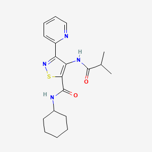 N-cyclohexyl-4-(2-methylpropanamido)-3-(pyridin-2-yl)-1,2-thiazole-5-carboxamide