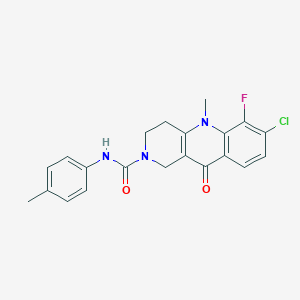 7-chloro-6-fluoro-5-methyl-N-(4-methylphenyl)-10-oxo-1H,2H,3H,4H,5H,10H-benzo[b]1,6-naphthyridine-2-carboxamide