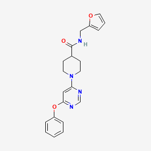 molecular formula C21H22N4O3 B6584833 N-(furan-2-ylmethyl)-1-(6-phenoxypyrimidin-4-yl)piperidine-4-carboxamide CAS No. 1251549-61-7