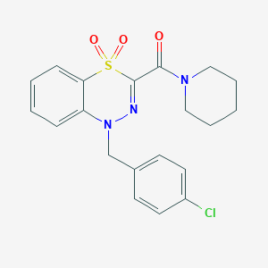 1-[(4-chlorophenyl)methyl]-3-(piperidine-1-carbonyl)-1H-4lambda6,1,2-benzothiadiazine-4,4-dione