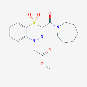 molecular formula C17H21N3O5S B6584913 Methyl [3-(1-azepanylcarbonyl)-4,4-dioxido-1H-4,1,2-benzothiadiazin-1-YL]acetate CAS No. 1251698-86-8