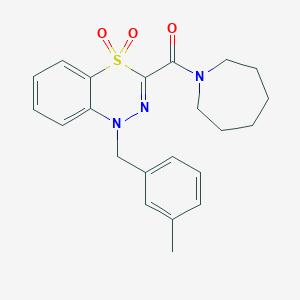3-(azepane-1-carbonyl)-1-[(3-methylphenyl)methyl]-1H-4lambda6,1,2-benzothiadiazine-4,4-dione