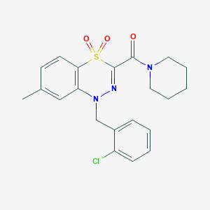 1-[(2-chlorophenyl)methyl]-7-methyl-3-(piperidine-1-carbonyl)-1H-4lambda6,1,2-benzothiadiazine-4,4-dione