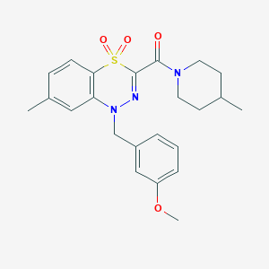 1-[(3-methoxyphenyl)methyl]-7-methyl-3-(4-methylpiperidine-1-carbonyl)-1H-4lambda6,1,2-benzothiadiazine-4,4-dione