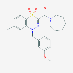 3-(azepane-1-carbonyl)-1-[(3-methoxyphenyl)methyl]-7-methyl-1H-4lambda6,1,2-benzothiadiazine-4,4-dione
