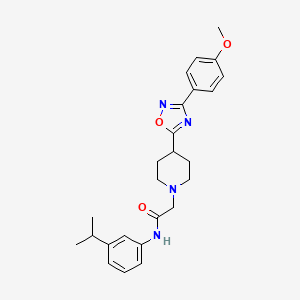 2-{4-[3-(4-methoxyphenyl)-1,2,4-oxadiazol-5-yl]piperidin-1-yl}-N-[3-(propan-2-yl)phenyl]acetamide
