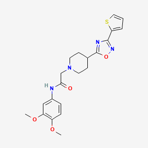 N-(3,4-dimethoxyphenyl)-2-{4-[3-(thiophen-2-yl)-1,2,4-oxadiazol-5-yl]piperidin-1-yl}acetamide