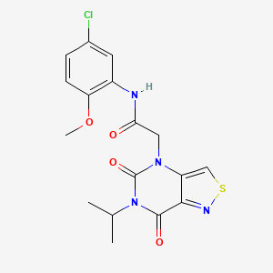 molecular formula C17H17ClN4O4S B6584993 N-(5-chloro-2-methoxyphenyl)-2-[5,7-dioxo-6-(propan-2-yl)-4H,5H,6H,7H-[1,2]thiazolo[4,3-d]pyrimidin-4-yl]acetamide CAS No. 1251620-72-0