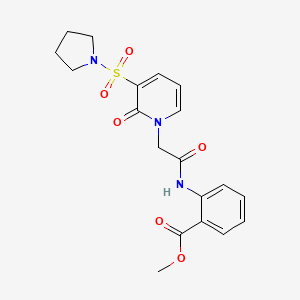 B6585306 methyl 2-{2-[2-oxo-3-(pyrrolidine-1-sulfonyl)-1,2-dihydropyridin-1-yl]acetamido}benzoate CAS No. 1251667-01-2