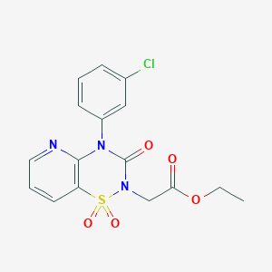 B6585714 ethyl 2-[4-(3-chlorophenyl)-1,1,3-trioxo-2H,3H,4H-1lambda6-pyrido[2,3-e][1,2,4]thiadiazin-2-yl]acetate CAS No. 1251682-06-0