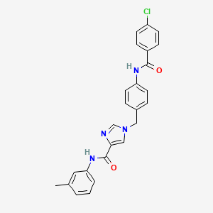 B6586073 1-{[4-(4-chlorobenzamido)phenyl]methyl}-N-(3-methylphenyl)-1H-imidazole-4-carboxamide CAS No. 1251709-70-2