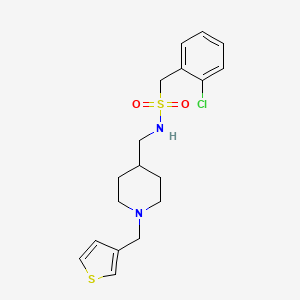 B6586122 1-(2-chlorophenyl)-N-({1-[(thiophen-3-yl)methyl]piperidin-4-yl}methyl)methanesulfonamide CAS No. 1234851-49-0
