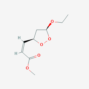 molecular formula C9H14O5 B065863 methyl (Z)-3-[(3R,5S)-5-ethoxydioxolan-3-yl]prop-2-enoate CAS No. 166819-48-3