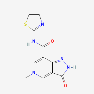 molecular formula C11H11N5O2S B6586302 N-(4,5-dihydrothiazol-2-yl)-5-methyl-3-oxo-3,5-dihydro-2H-pyrazolo[4,3-c]pyridine-7-carboxamide CAS No. 1226433-74-4