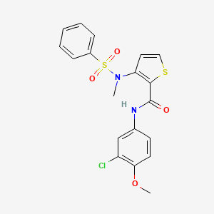 molecular formula C19H17ClN2O4S2 B6586794 N-(3-chloro-4-methoxyphenyl)-3-(N-methylphenylsulfonamido)thiophene-2-carboxamide CAS No. 1226442-54-1