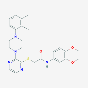 molecular formula C26H29N5O3S B6586908 N-(2,3-dihydro-1,4-benzodioxin-6-yl)-2-({3-[4-(2,3-dimethylphenyl)piperazin-1-yl]pyrazin-2-yl}sulfanyl)acetamide CAS No. 1029733-26-3