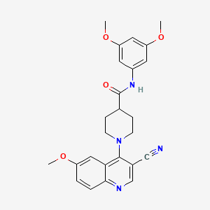 1-(3-cyano-6-methoxyquinolin-4-yl)-N-(3,5-dimethoxyphenyl)piperidine-4-carboxamide