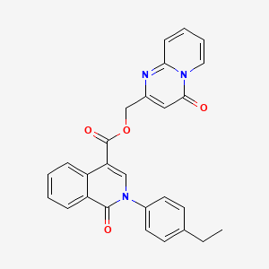 {4-oxo-4H-pyrido[1,2-a]pyrimidin-2-yl}methyl 2-(4-ethylphenyl)-1-oxo-1,2-dihydroisoquinoline-4-carboxylate