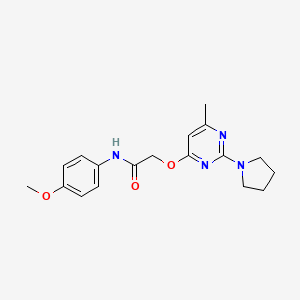 N-(4-methoxyphenyl)-2-{[6-methyl-2-(pyrrolidin-1-yl)pyrimidin-4-yl]oxy}acetamide