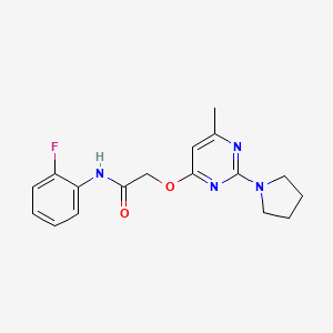 N-(2-fluorophenyl)-2-{[6-methyl-2-(pyrrolidin-1-yl)pyrimidin-4-yl]oxy}acetamide