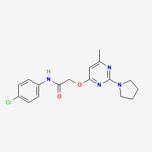 N-(4-chlorophenyl)-2-{[6-methyl-2-(pyrrolidin-1-yl)pyrimidin-4-yl]oxy}acetamide
