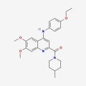 molecular formula C26H31N3O4 B6587295 N-(4-ethoxyphenyl)-6,7-dimethoxy-2-(4-methylpiperidine-1-carbonyl)quinolin-4-amine CAS No. 1226449-08-6