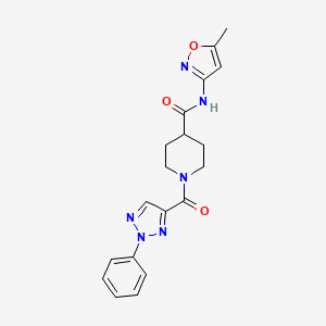 molecular formula C19H20N6O3 B6587552 N-(5-methyl-1,2-oxazol-3-yl)-1-(2-phenyl-2H-1,2,3-triazole-4-carbonyl)piperidine-4-carboxamide CAS No. 1226434-54-3