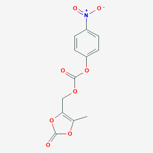 molecular formula C12H9NO8 B065876 (5-Methyl-2-oxo-1,3-dioxol-4-YL)methyl 4-nitrophenyl carbonate CAS No. 173604-87-0