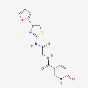 molecular formula C15H12N4O4S B6587602 N-[4-(furan-2-yl)-1,3-thiazol-2-yl]-2-[(6-oxo-1,6-dihydropyridin-3-yl)formamido]acetamide CAS No. 1219905-94-8