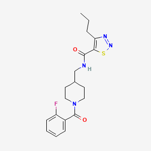 molecular formula C19H23FN4O2S B6587993 N-{[1-(2-fluorobenzoyl)piperidin-4-yl]methyl}-4-propyl-1,2,3-thiadiazole-5-carboxamide CAS No. 1234871-15-8