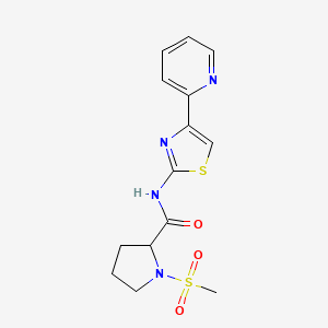 1-methanesulfonyl-N-[4-(pyridin-2-yl)-1,3-thiazol-2-yl]pyrrolidine-2-carboxamide