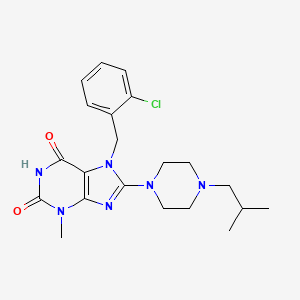 7-[(2-chlorophenyl)methyl]-3-methyl-8-[4-(2-methylpropyl)piperazin-1-yl]-2,3,6,7-tetrahydro-1H-purine-2,6-dione