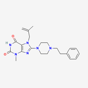 3-methyl-7-(2-methylprop-2-en-1-yl)-8-[4-(2-phenylethyl)piperazin-1-yl]-2,3,6,7-tetrahydro-1H-purine-2,6-dione