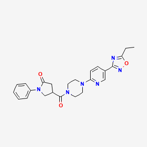 4-{4-[5-(5-ethyl-1,2,4-oxadiazol-3-yl)pyridin-2-yl]piperazine-1-carbonyl}-1-phenylpyrrolidin-2-one