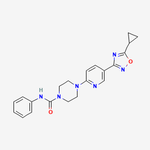 4-[5-(5-cyclopropyl-1,2,4-oxadiazol-3-yl)pyridin-2-yl]-N-phenylpiperazine-1-carboxamide