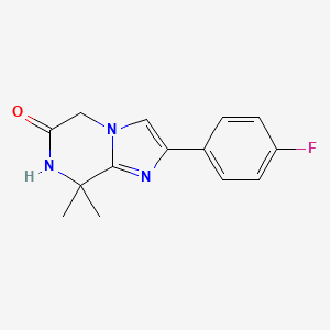 molecular formula C14H14FN3O B6591066 2-(4-Fluorophenyl)-8,8-dimethyl-7,8-dihydroimidazo[1,2-A]pyrazin-6(5H)-one CAS No. 1261118-04-0